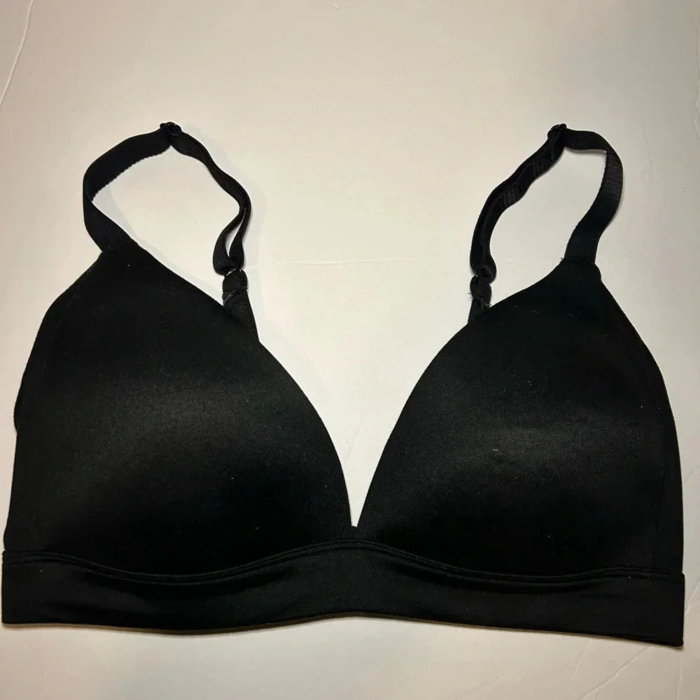 AUDEN LIGHTLY LINED WIREFREE BRA BLACK SZ 34C